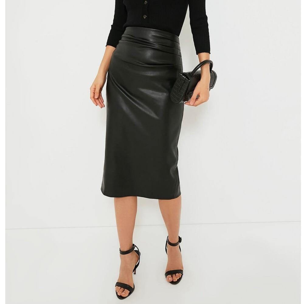 Tuckernuck Pomander Place Monica Faux Leather Skirt Black L - Picture 7 of 14